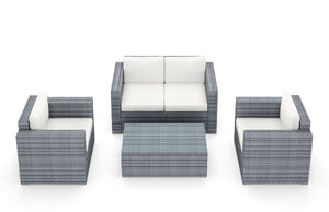 Rattan Lounge VENEZIA grau