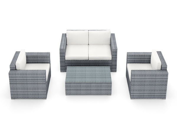 Rattan Lounge VENEZIA grau