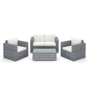 Rattan Lounge VENEZIA grau