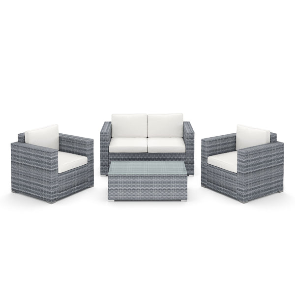 Rattan Lounge VENEZIA grau