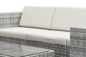Rattanlounge BORA BORA grau mit Kissenbox