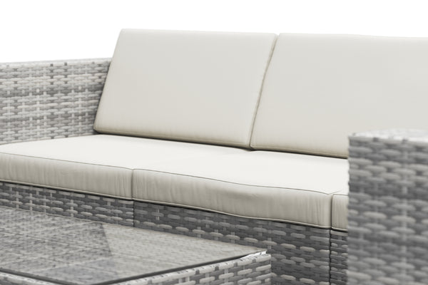 Rattanlounge BORA BORA grau mit Kissenbox
