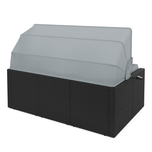 Rattanlounge mit LED COMODO schwarz/grau