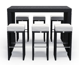 Rattan Set, Bartheke + Hocker