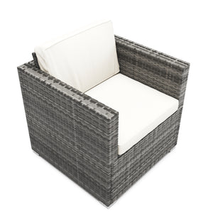 Rattansessel KOS grau / weiss