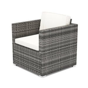 Rattansessel KOS grau / weiss