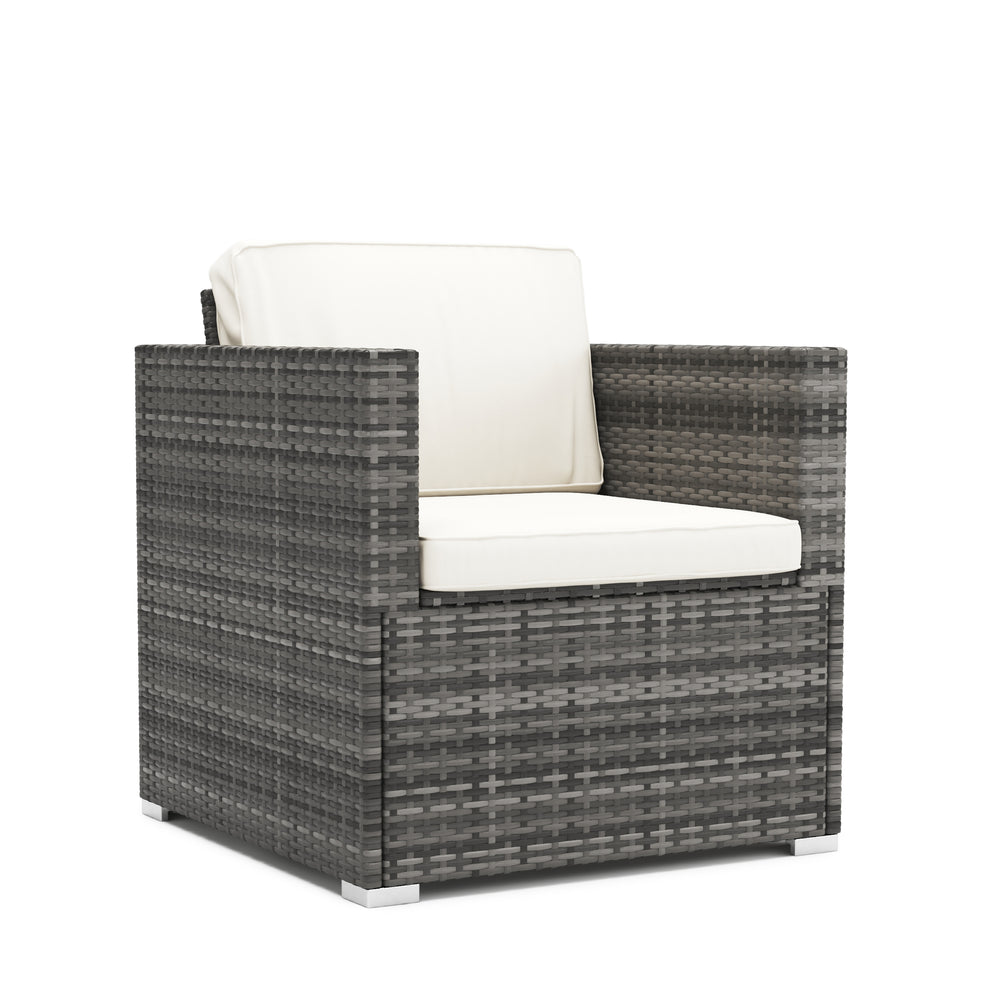 Fauteuil en rotin KOS gris/blanc