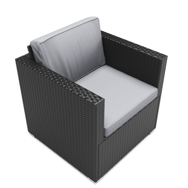 Rattansessel KOS schwarz / anthrazit