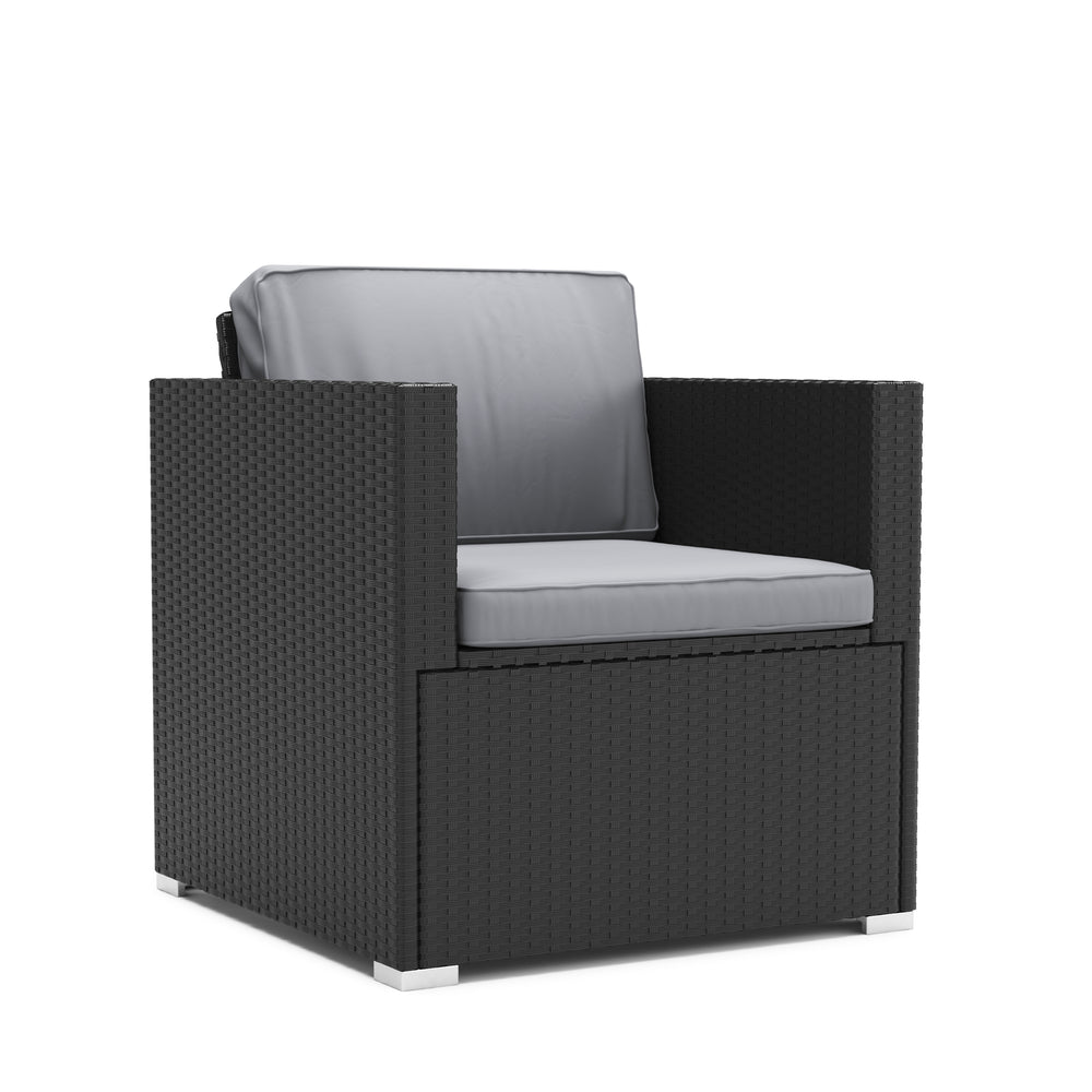 Fauteuil en rotin KOS noir/anthracite