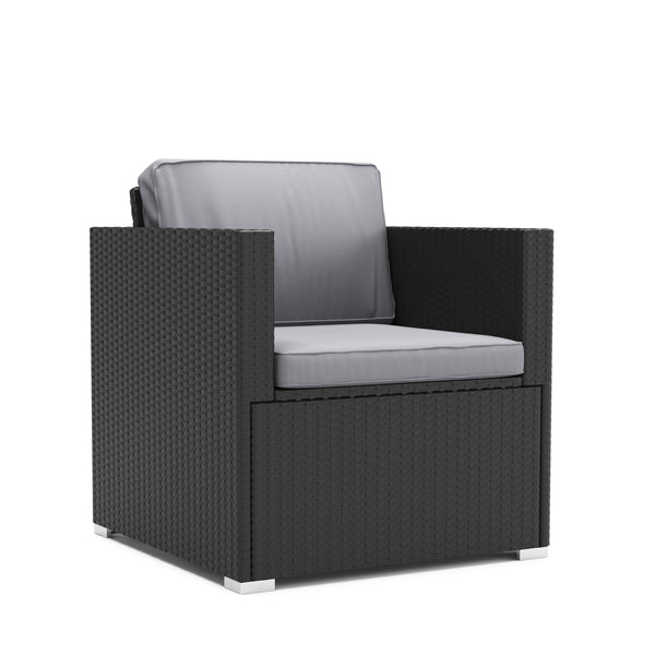 Rattansessel KOS schwarz / anthrazit