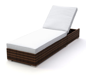 Rattan Gartenliegen Set braun