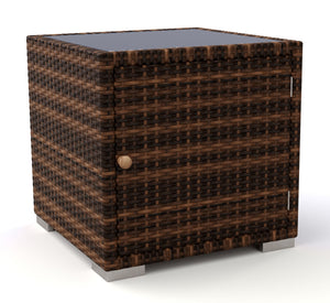 Rattan Gartenliegen Set braun