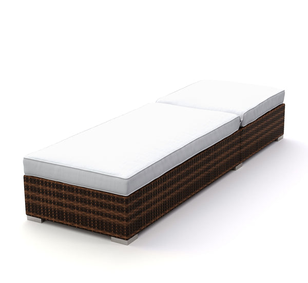 Rattan Gartenliegen Set braun