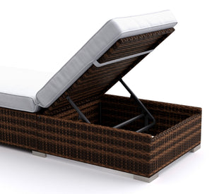 Rattan Gartenliegen Set braun