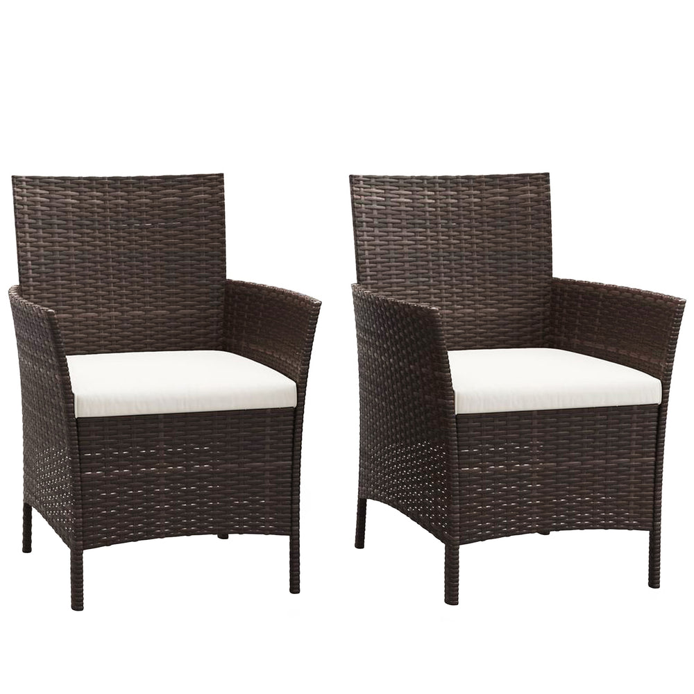 Chaises en rotin Jasmina, lot de deux, marron 