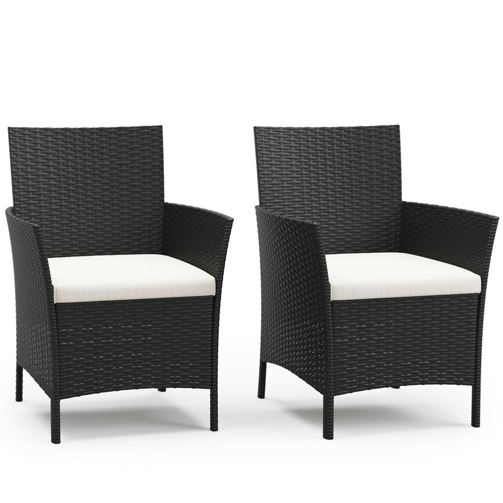 Chaises en rotin Jasmina, lot de deux, noires 
