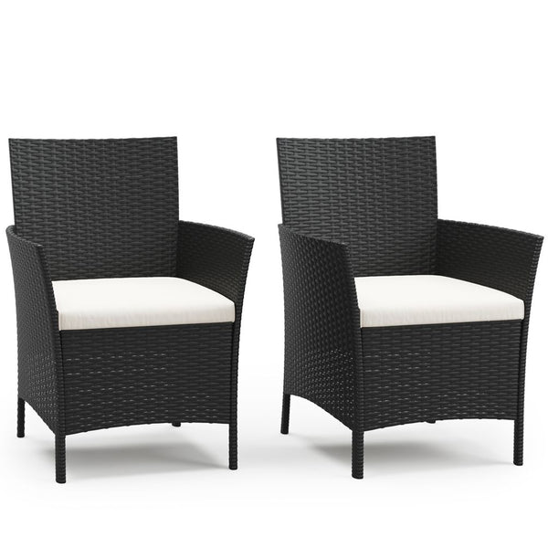 Rattanstühle Jasmina Doppelpack schwarz