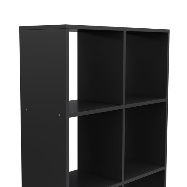 Raumteiler Bücherregal LIAM 8 Fächer schwarz
