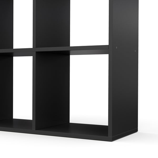 Raumteiler Bücherregal LIAM 8 Fächer schwarz