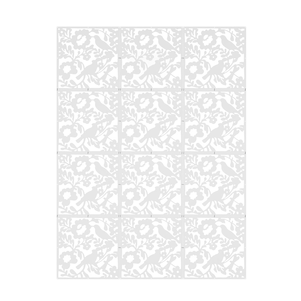 Raumteiler hängend FLOWER 12er Set 40 x 40 cm weiss