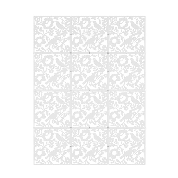 Raumteiler hängend FLOWER 12er Set 40 x 40 cm weiss