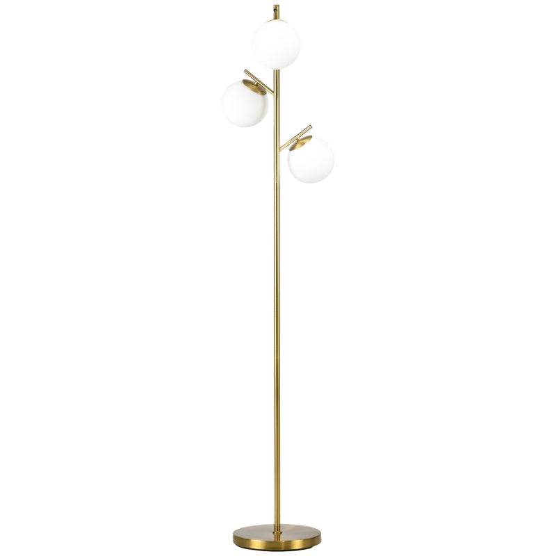 Stehleuchte 3 Lampenschirmen Gold