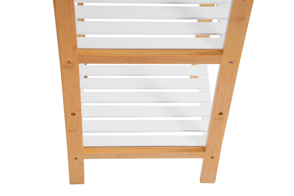 Regal Bambus 33 x 33 x 140 cm weiss