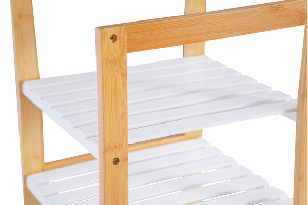 Regal Bambus 33 x 33 x 140 cm weiss