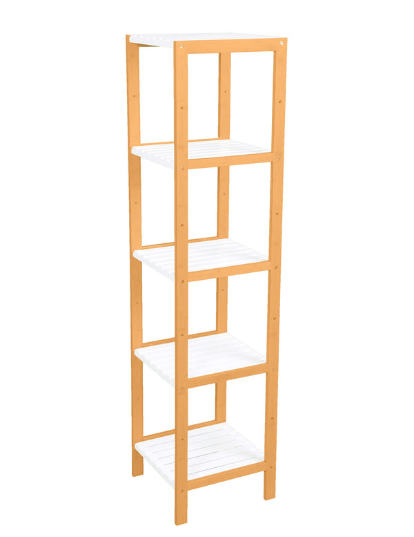 Regal Bambus 33 x 33 x 140 cm weiss