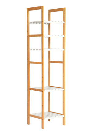 Regal Bambus 33 x 33 x 140 cm weiss