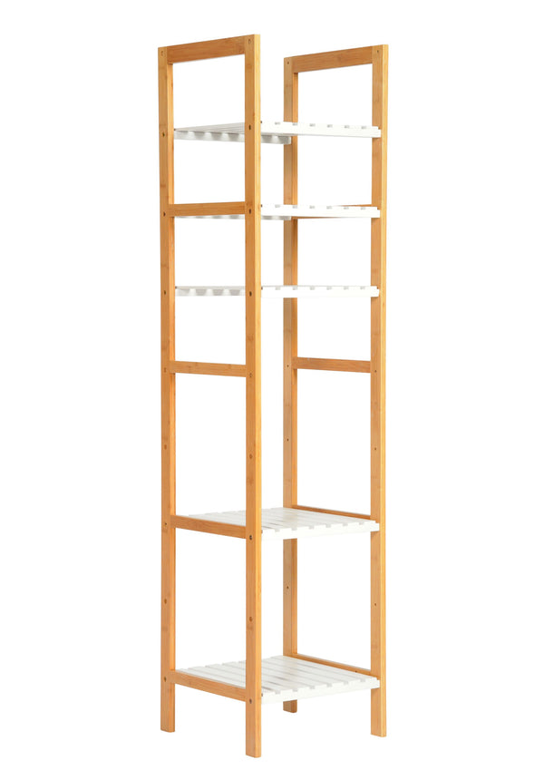 Regal Bambus 33 x 33 x 140 cm weiss