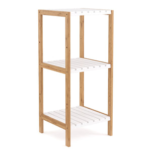 Regal Bambus 34 x 33 x 80 cm weiss/natur