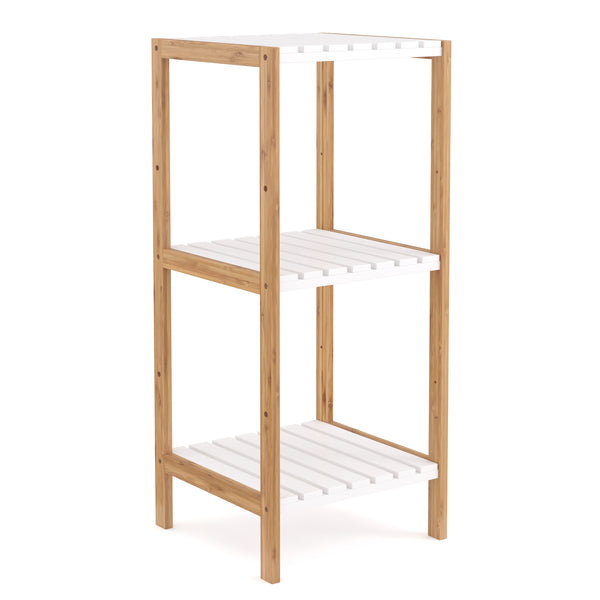 Regal Bambus 34 x 33 x 80 cm weiss/natur