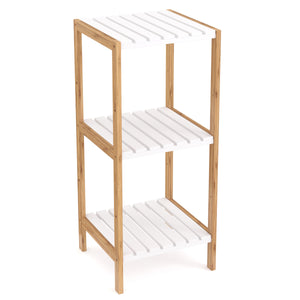 Regal Bambus 34 x 33 x 80 cm weiss/natur