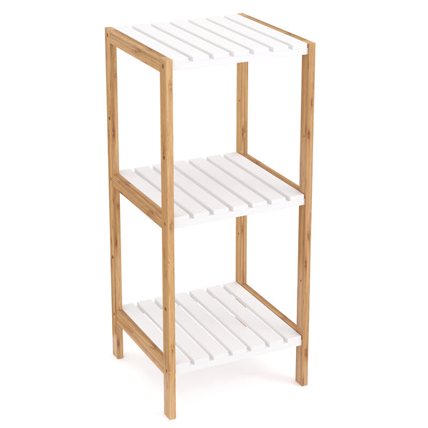 Regal Bambus 34 x 33 x 80 cm weiss/natur