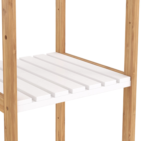 Regal Bambus 34 x 33 x 80 cm weiss/natur