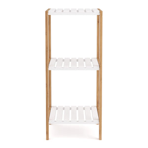 Regal Bambus 34 x 33 x 80 cm weiss/natur