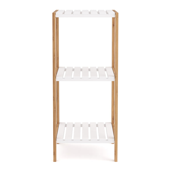 Regal Bambus 34 x 33 x 80 cm weiss/natur