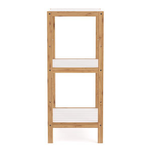 Regal Bambus 34 x 33 x 80 cm weiss/natur