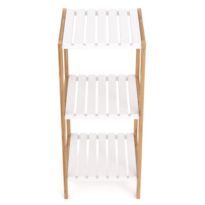 Regal Bambus 34 x 33 x 80 cm weiss/natur