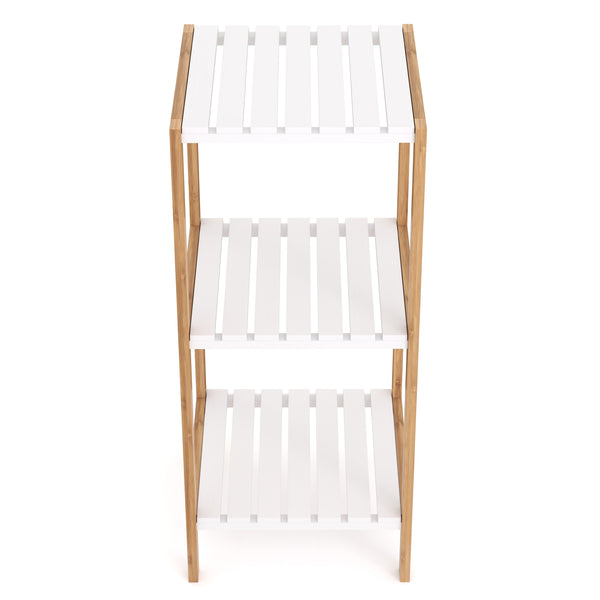 Regal Bambus 34 x 33 x 80 cm weiss/natur