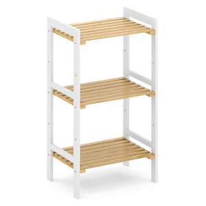 Étagère en bambou 45 x 31 x 80 cm blanc/naturel