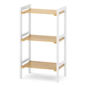 Étagère en bambou 45 x 31 x 80 cm blanc/naturel