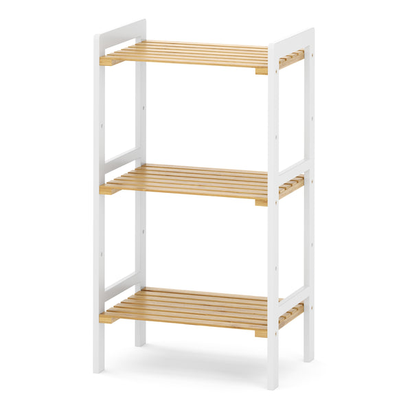 Étagère en bambou 45 x 31 x 80 cm blanc/naturel