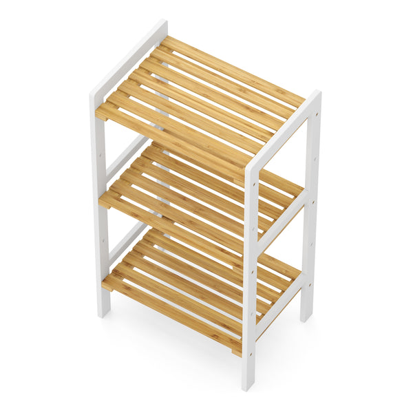 Étagère en bambou 45 x 31 x 80 cm blanc/naturel