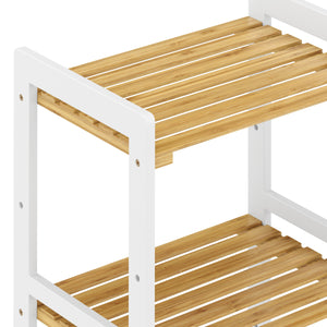 Étagère en bambou 45 x 31 x 80 cm blanc/naturel