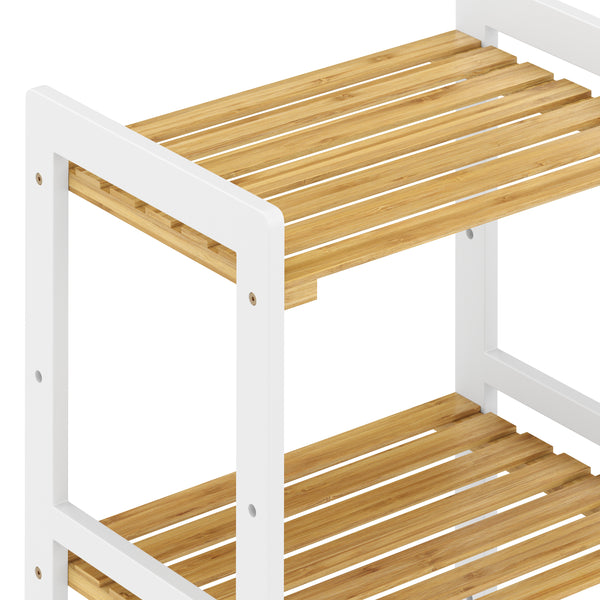 Étagère en bambou 45 x 31 x 80 cm blanc/naturel