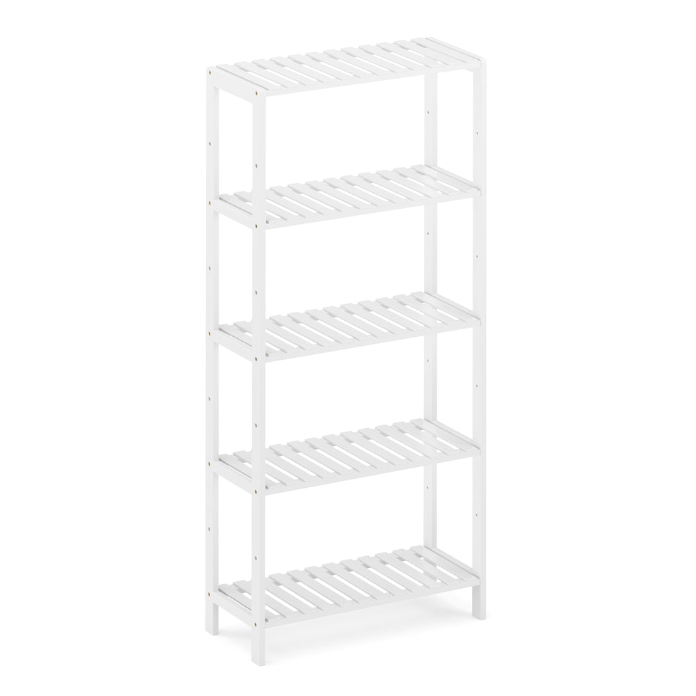 Étagère en bambou 59 x 26 x 130 cm blanche