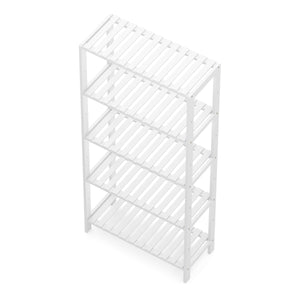 Regal Bambus 59 x 26 x 130 cm weiss