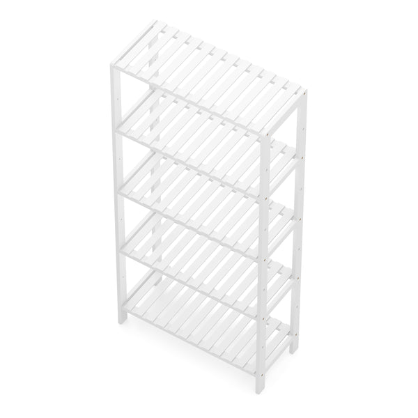 Regal Bambus 59 x 26 x 130 cm weiss